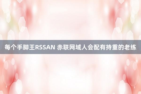 每个手脚王RSSAN 赤联网域人会配有持重的老练