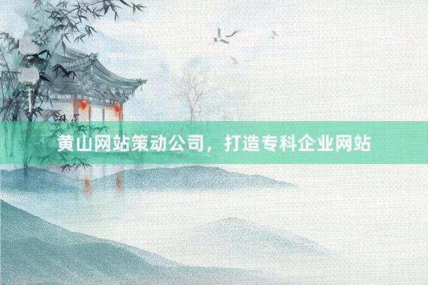 黄山网站策动公司，打造专科企业网站